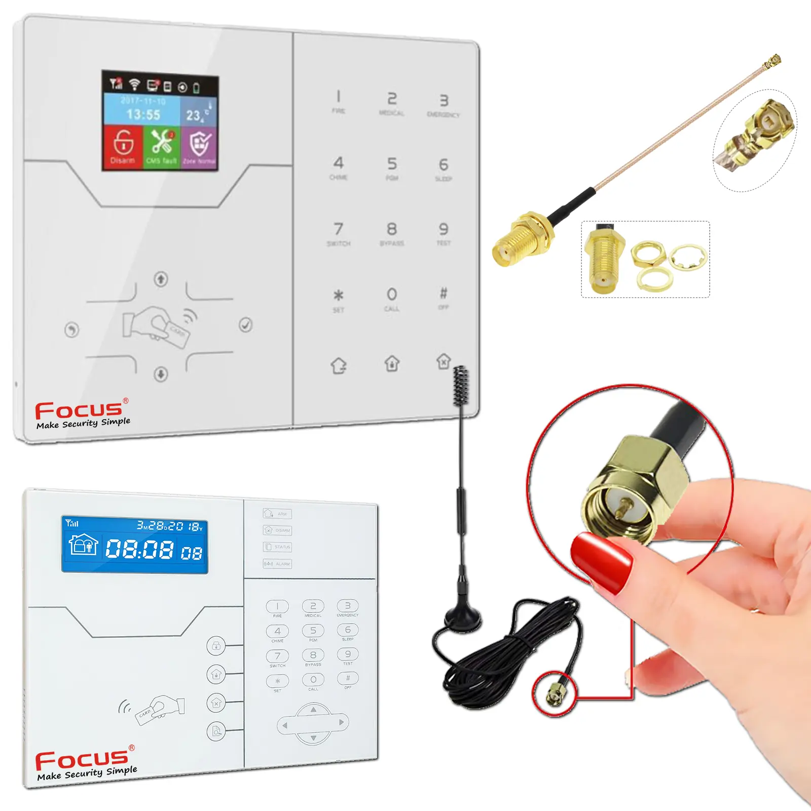 Antenne GSM alarme connecteur SMA, couverture étendue pour sécurité 4G.