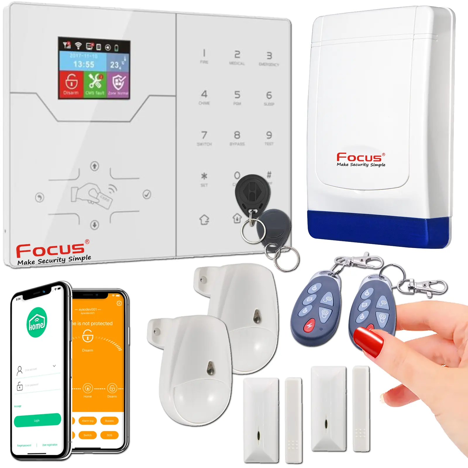 Centrale HA-VGT écran LCD pour alarme maison sans abonnement sans fil