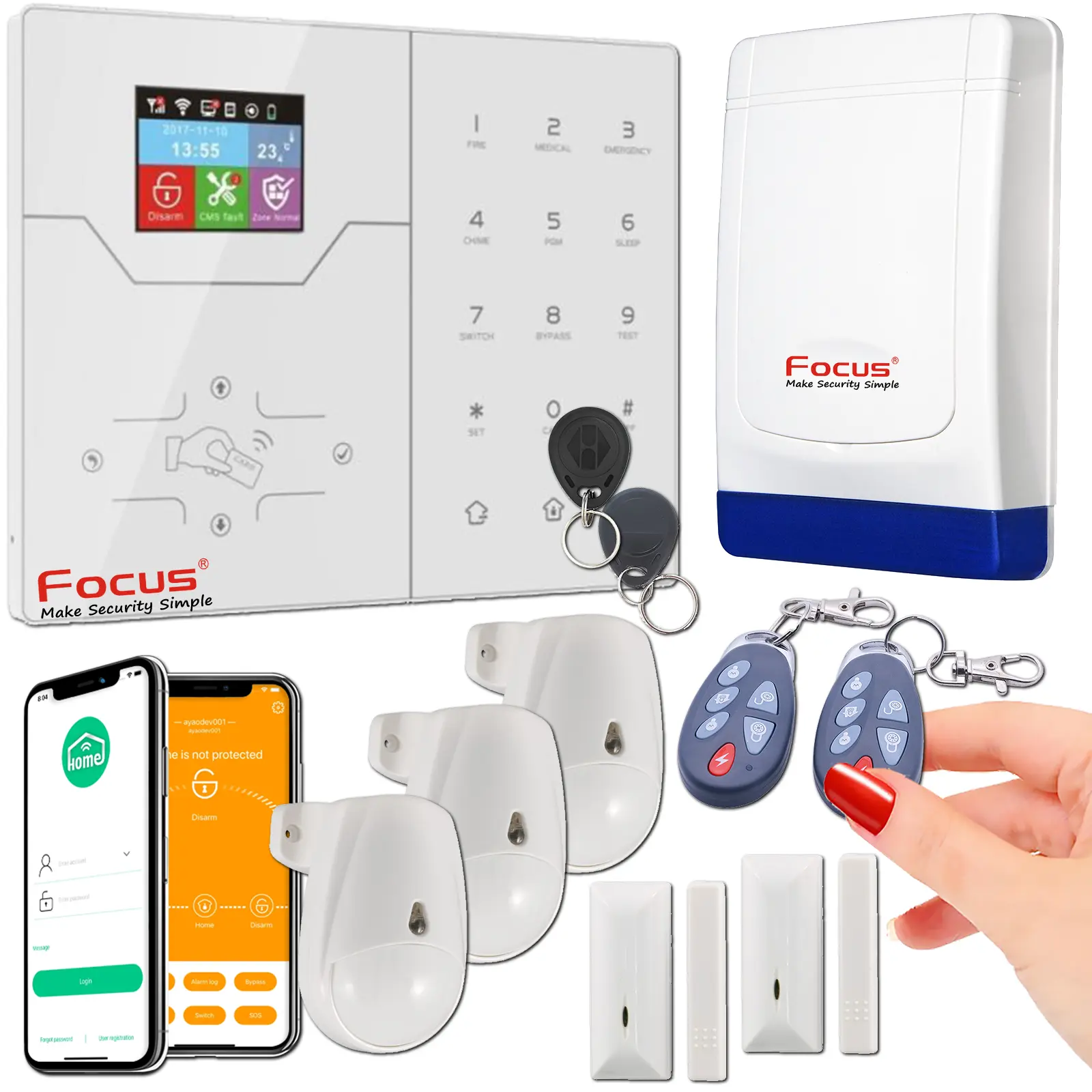 Alarme Sans-fil 4G maison complete protection connectee pieces et locaux