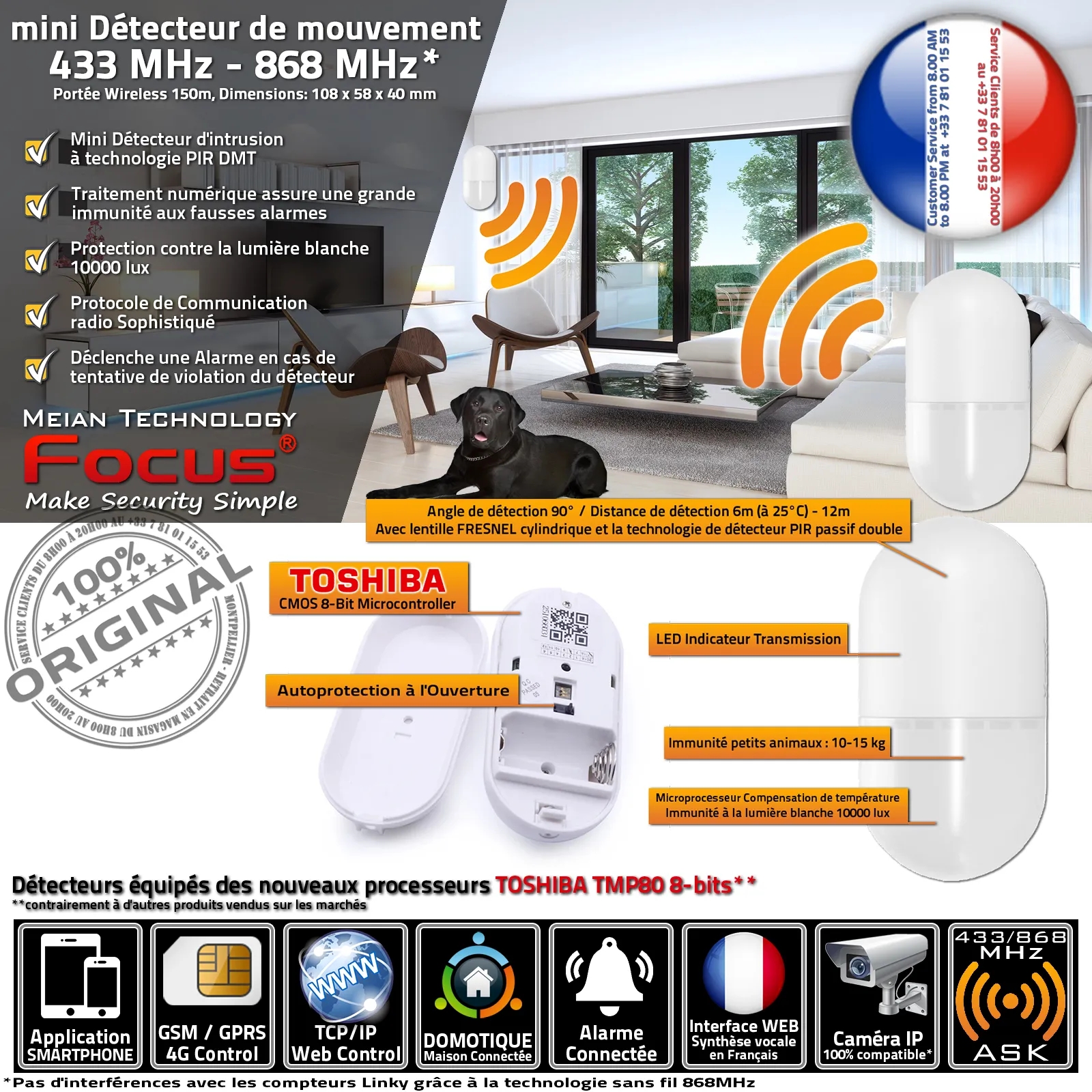 Alarme maison professionnelle avec application Android iOS et carte SIM 4G