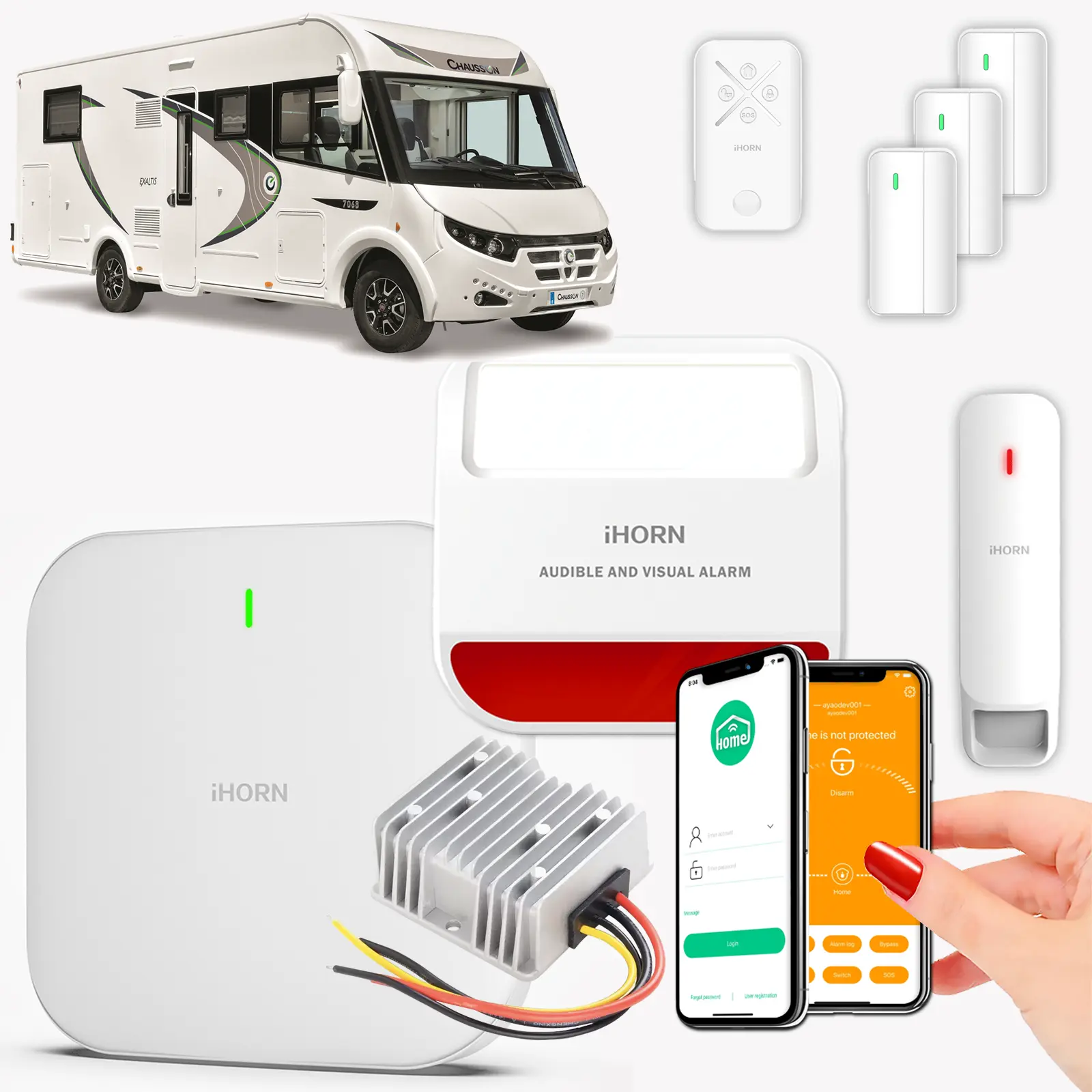 Dispositif Alarme Camping-Car 4G avec détecteurs ouverture et mouvement