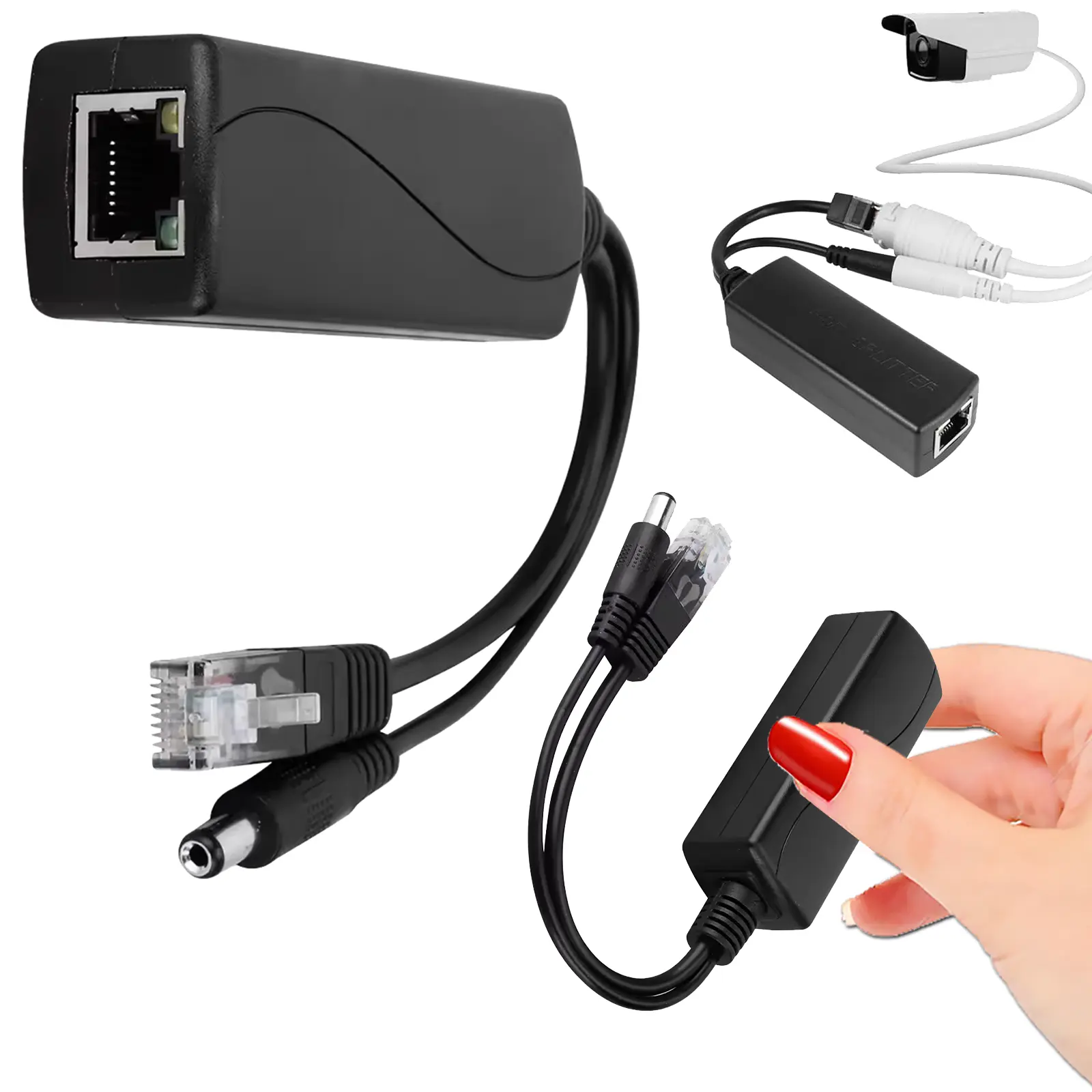 Schéma simple PoE 48V vers 12V pour caméra de sécurité connectée