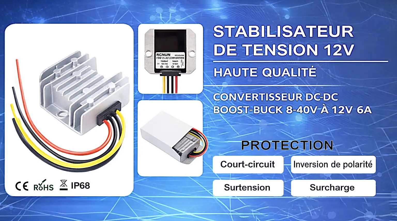 Module régulateur DC-DC 12V pour sécurité bateau et yacht